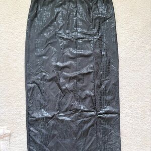 SHEIN Black Faux Croc Pencil Skirt